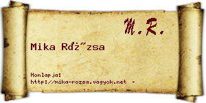 Mika Rózsa névjegykártya