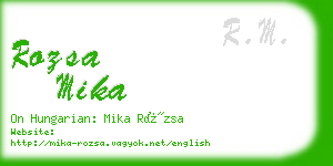 rozsa mika business card